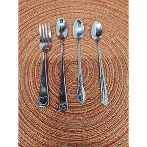 Vintage Oneida Baby Silverware Assorted Patterns Lot Of 4